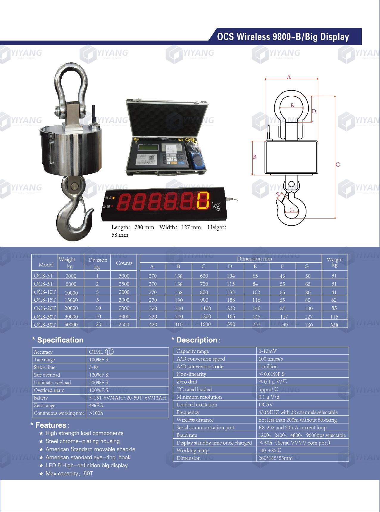 Steel housing heavy duty crane scale